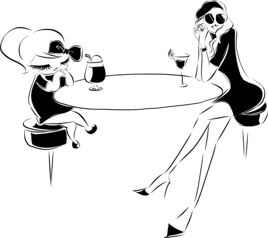 オシャレ女子会イラスト